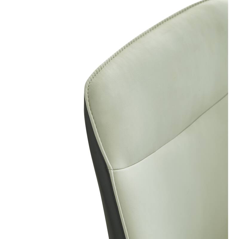 Modern Dining Chairs Set of 2, PU Leather Armless Accent Chairs, Upholstered Side Chairs with Soft Backrest and Metal Legs