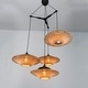 preview thumbnail 7 of 8, Cascade 4-Light Cluster Pendant Light Natural Rattan Shade Coastal Chic Chandelier in Matte Black - 35 Wide