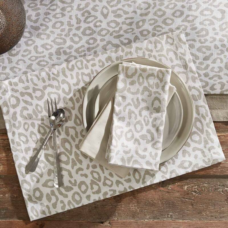 Split P Safari Leopard Natural Printed Placemat Set of 4 - 13" x 19"
