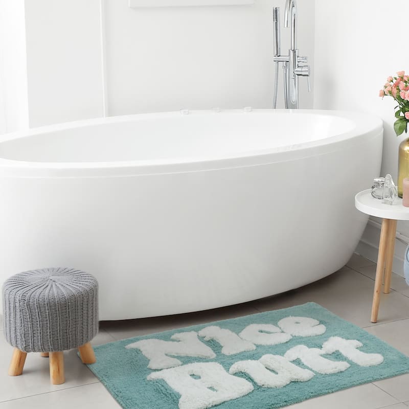 Jessica Simpson "Nice Butt" Cotton Bath Rug, 20"x32" - Aqua