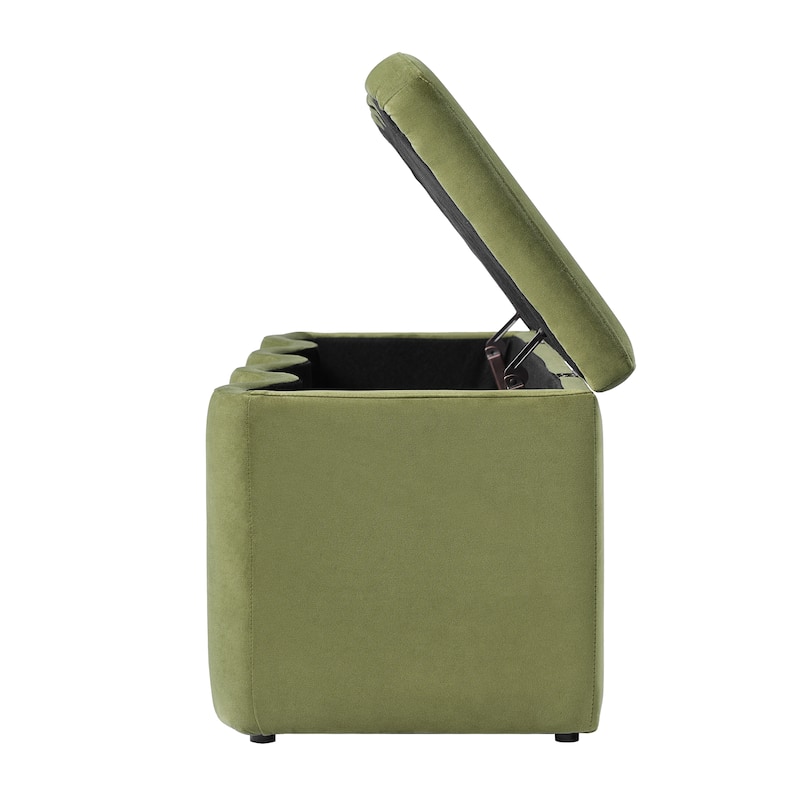 Christopher Knight Home - Curve Modern Upholstered Storage Ottoman with Curved Wave Design