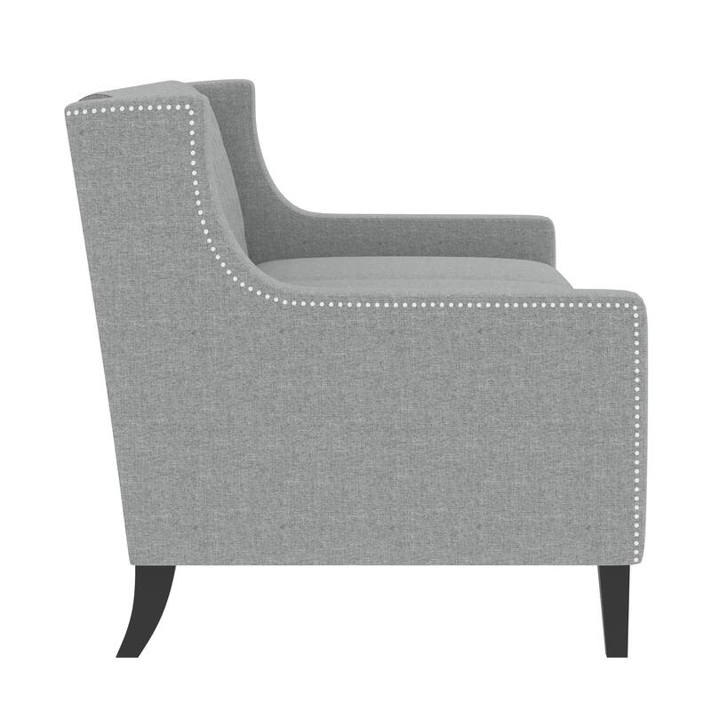 Mid Century Modern 78.75" Polyester 3-seater Sofa with Button Tufted Backrest and Comfy Cushion for Living Room