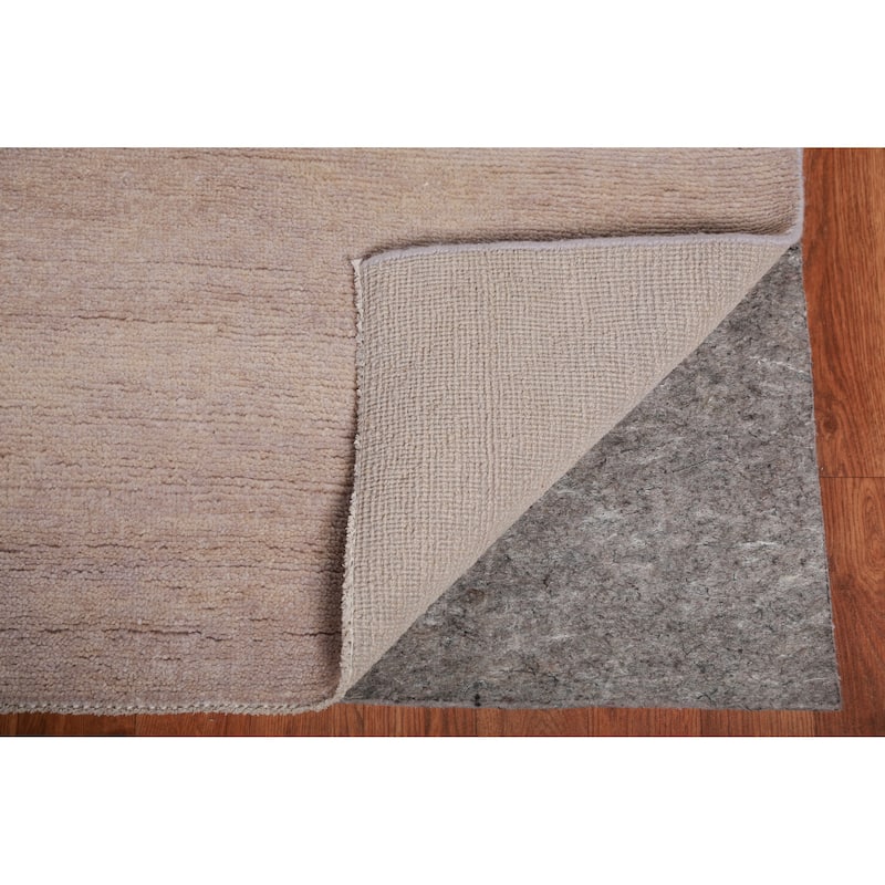 Hand Knotted Oriental 100% Wool Carpet Modern Solid Pink Gabbeh Area Rug - 13' 0'' X 10' 0''