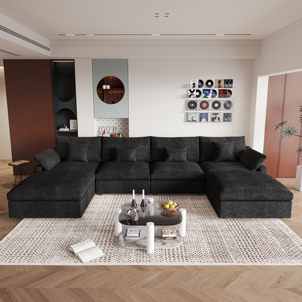 Cloud Modular Sectional Sofa with 2 Storage Ottomans,157 Cloud Modular Sectional Sofa with 2 Storage Ottomans,157