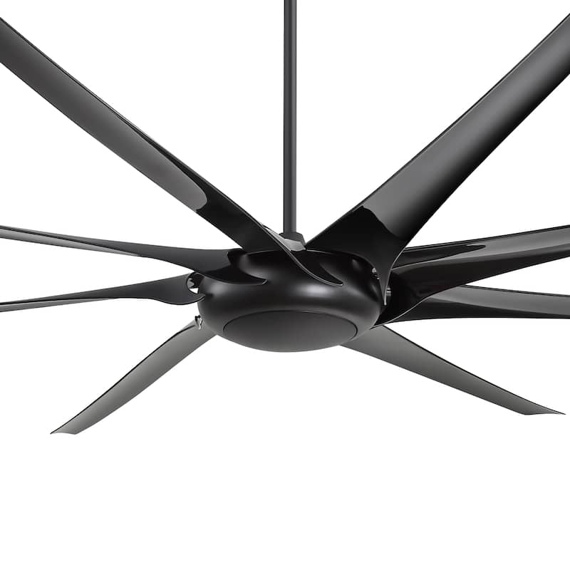Large 100-inch 8-Blade Matte Black Ceiling Fan with Remote,No Light