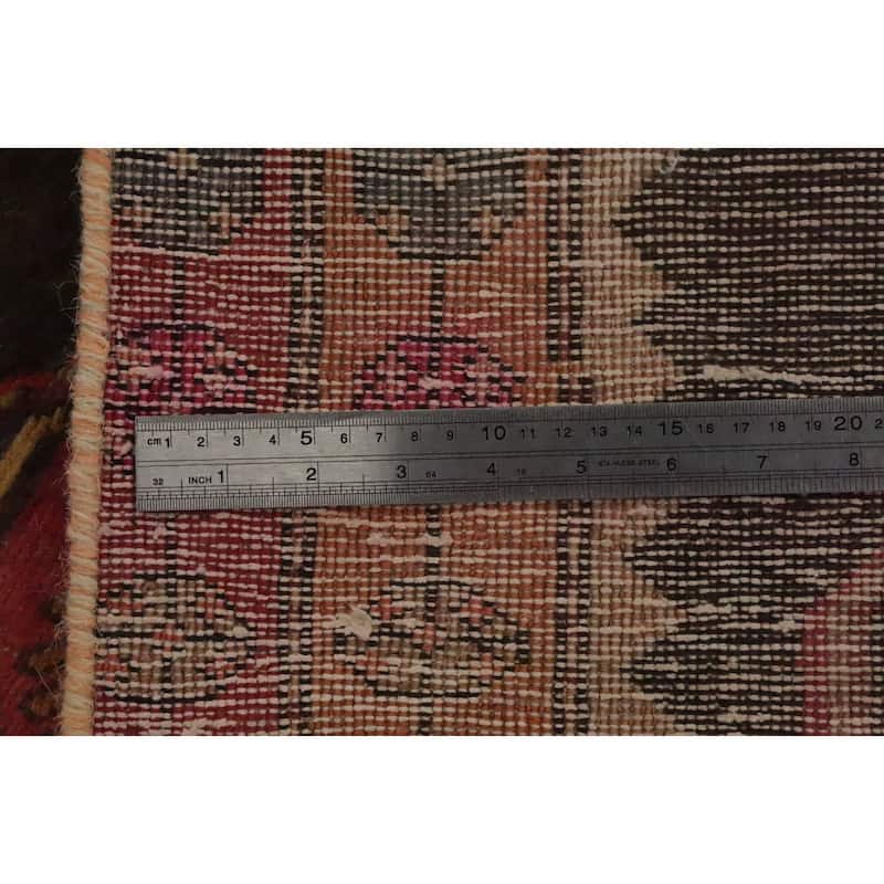 Hand Knotted Oriental 100% Wool Carpet Traditional Tribal Brown Ardebil Runner Rug - 9' 5'' X 3' 10''