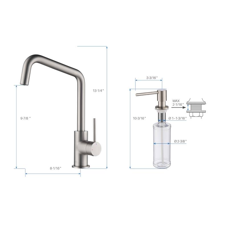 Single-Hole 1-Handle Kitchen Bar/Prep Sink Faucet