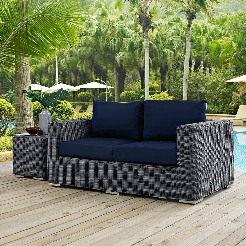 Summon Outdoor Patio Sunbrella® Loveseat - Canvas Navy