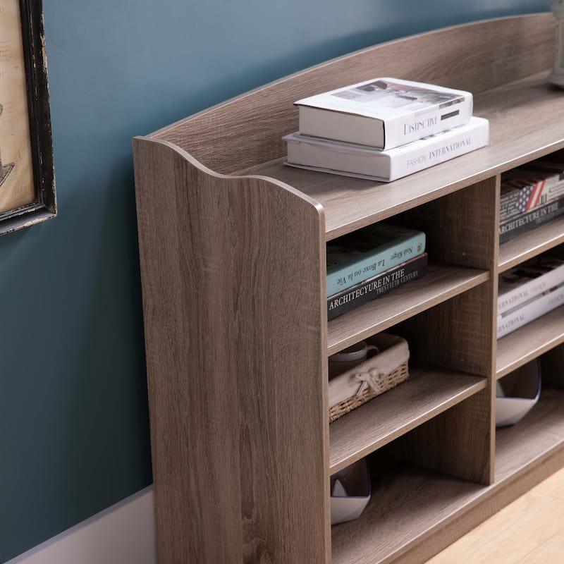 Wooden Shoe Storage Bench with 9 Shelves