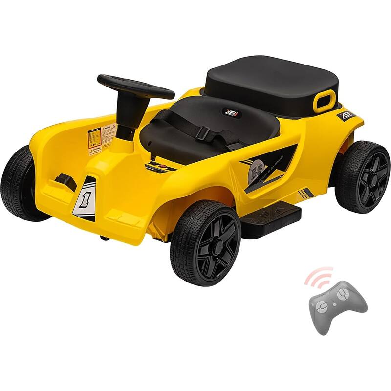24V 2 Seaters 4-Wheelers Electric Ride On Toy for Kids, Two Driver Modes + Remote Control Modes - Yellow