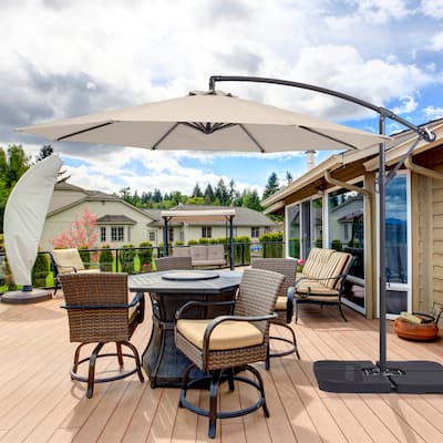 BONOSUKI 10ft Patio Offset Umbrella Outdoor Hanging Umbrella
