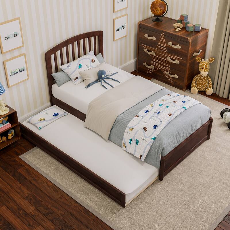 Lucia Platform Bed with Panel Footboard and Twin Trundle