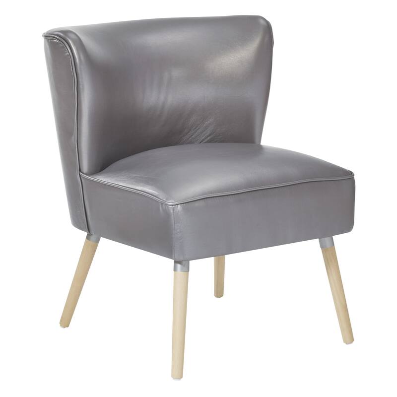 Amity Side Chair in Sizzle Pewter Fabric with Solid Wood Legs