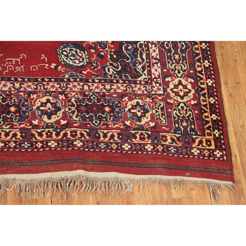 Hand Knotted Oriental 100% Wool Carpet Traditional Floral Red Balouch Area Rug - 11' 5'' X 8' 5''
