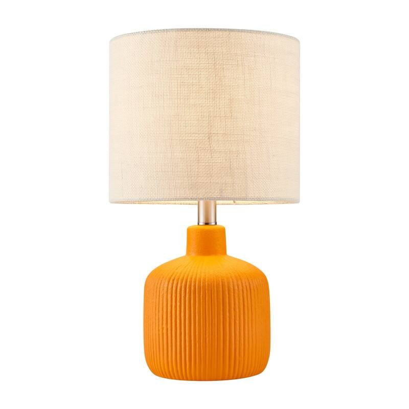 KAWOTI Fluted Ceramic Table Lamp (H18.25" x W10" x D10")
