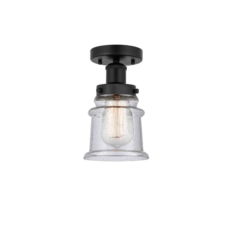 Innovations Lighting Canton - 1 Light 5" Semi-Flush Mount - Seedy/Matte Black