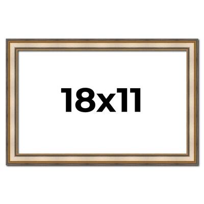 18x11 Frame Gold Solid Wood Shadow Box Width 1.5 Inches | Interior Frame Depth 2 3/8 Inches