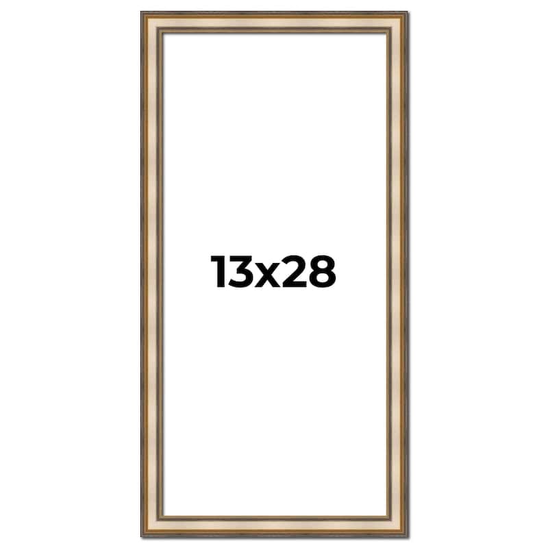 13x28 Frame Gold Solid Wood Shadow Box Width 1.5 Inches | Interior Frame Depth 2 3/8 Inches