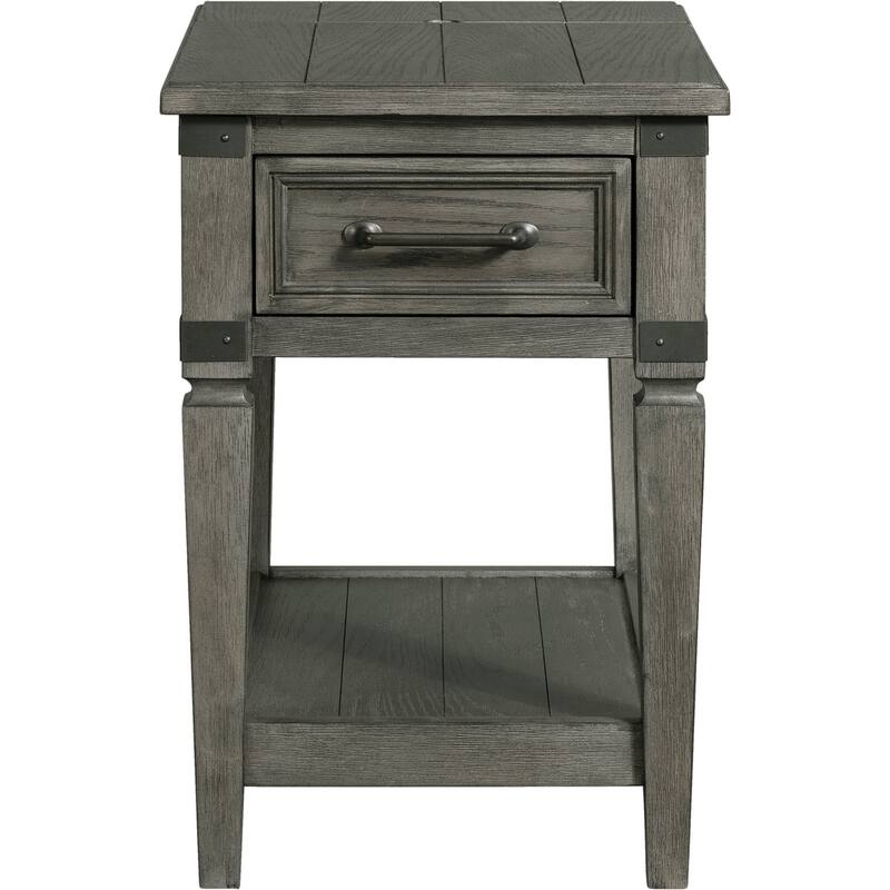 Foundry Brushed Pewter Chairside Table