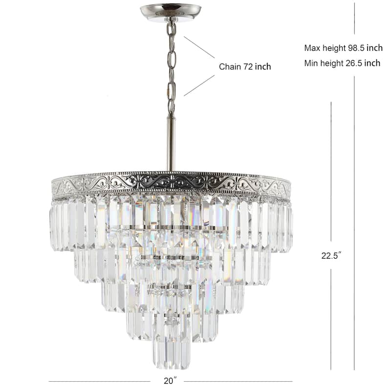 Gaines Crystal LED Chandelier, Polished Nickel/Clear by JONATHAN Y