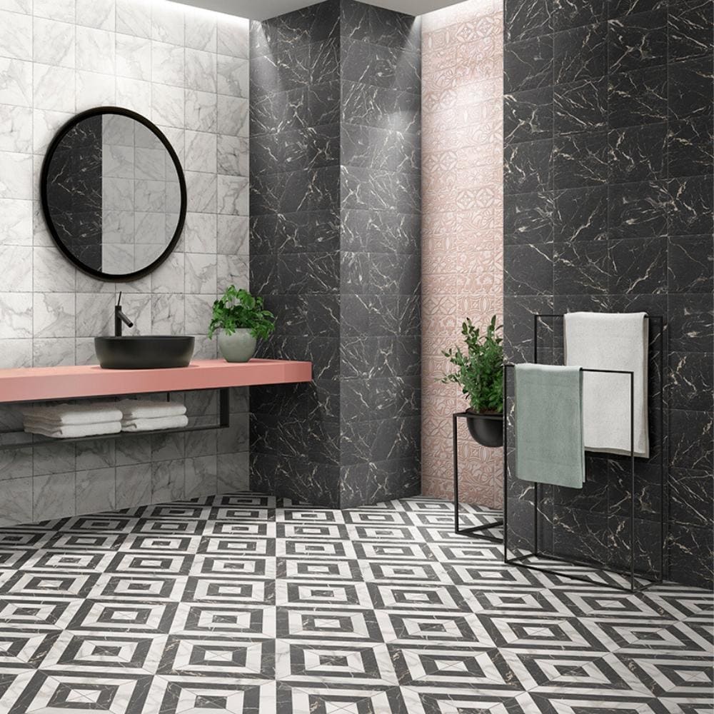 Colormatte Black Porcelain Wall and Floor Tile - 11 x 23 in.