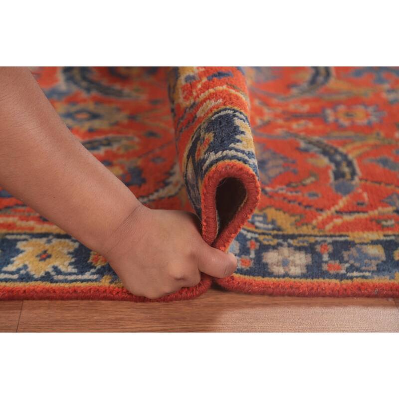 All-Over Floral Heriz-Serapi Oriental Runner Rug Wool Carpet - 2'6"x 7'11"