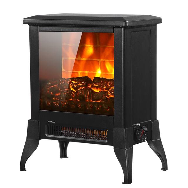 14 inch 1400w Freestanding Fireplace - Black