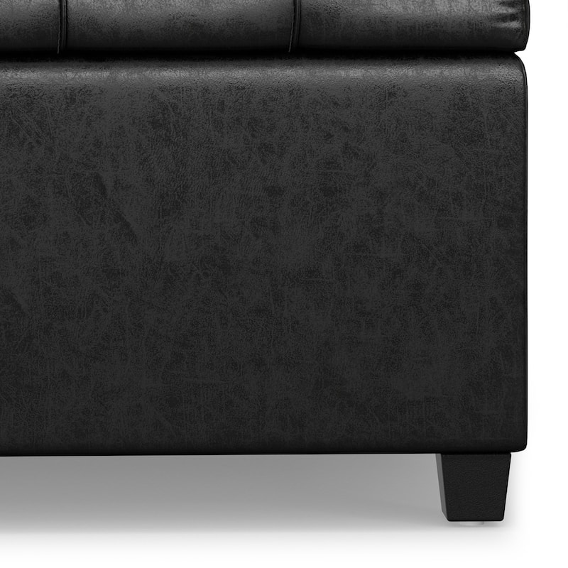 WYNDENHALL Marlowe 34 inch Wide Transitional Rectangle Storage Ottoman