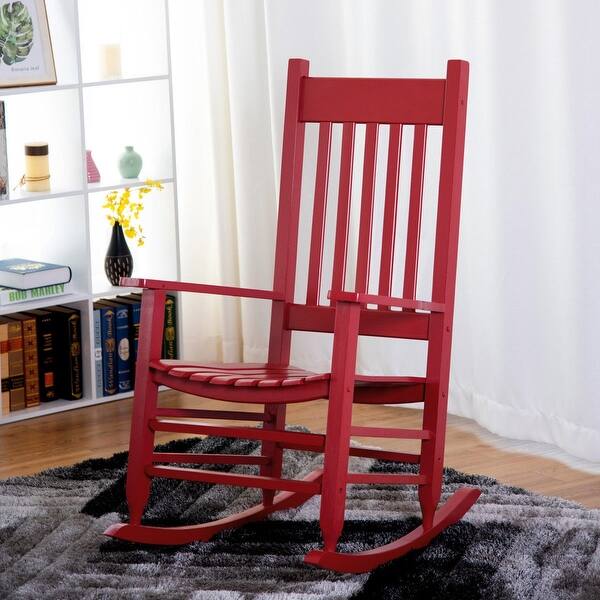 Porch Rocker Deck Patio Backyard Solid Wood Rocking Chair Red On 28423189 Porch Rocker Deck Patio Backyard