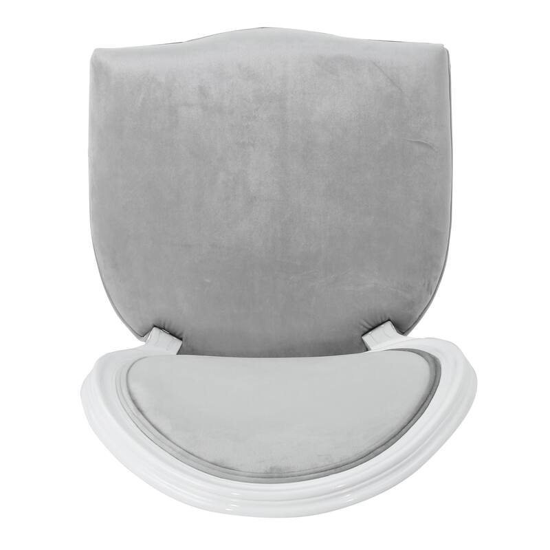 Set of 2 French Dining Chairs Grey Side Chair Round Back Accent Chairs