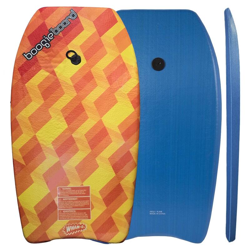 Wham-O 33" Body Board for Beach, Lightweight Boogie Boards with EPS Core, Fiber Clad Bodyboard with Wrist Leash - Yellow - 33 inches