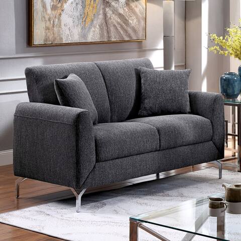 Furniture of America Kopitseva Contemporary Grey Upholstered Loveseat