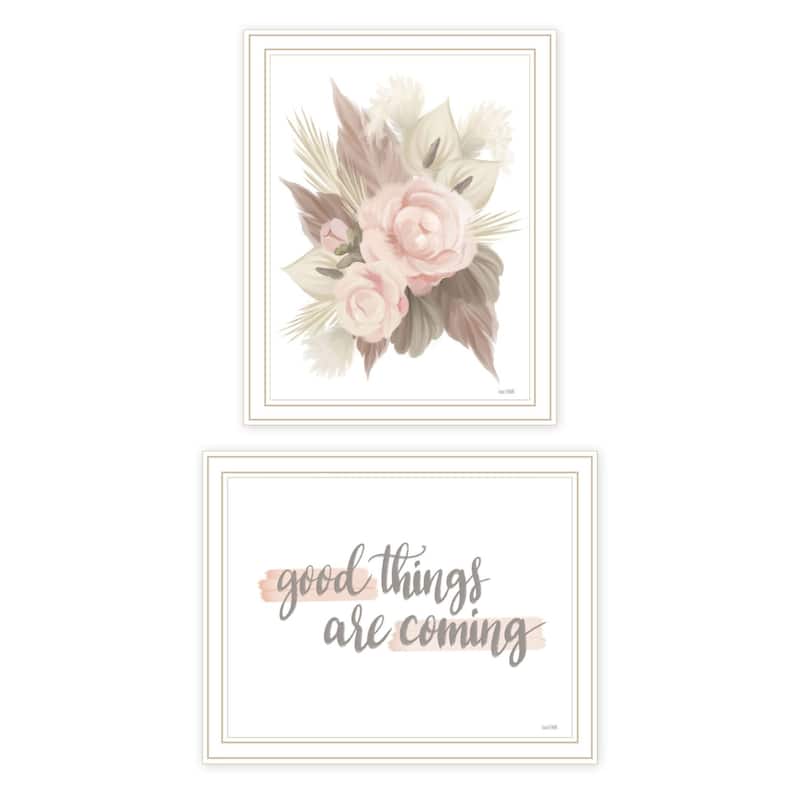 Trendy Decor 4U "Good Things are Coming" Printed Framed Wall Art by House Fenway - White - 18 x 14