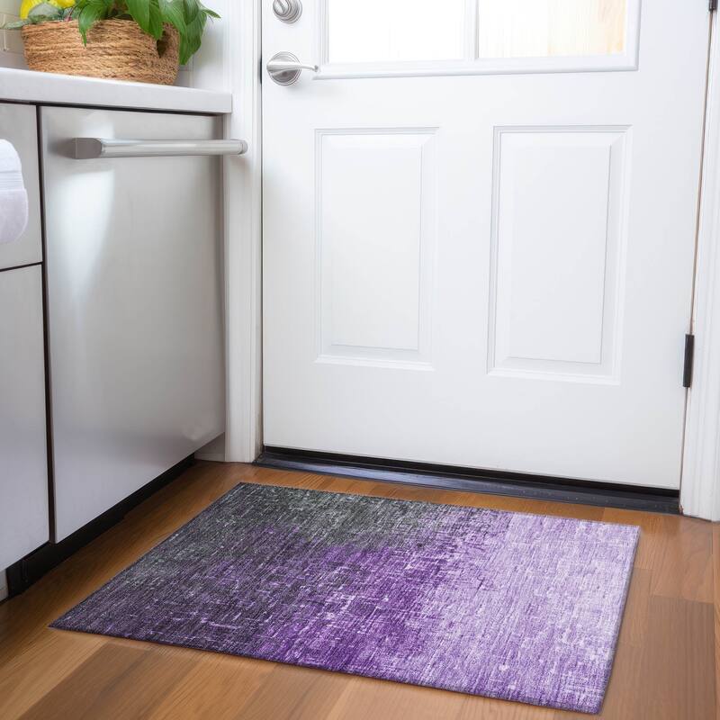 Premium Washable Super Soft Casual Ombre Mayfield Rug - Purple - 1'8" x 2'6"