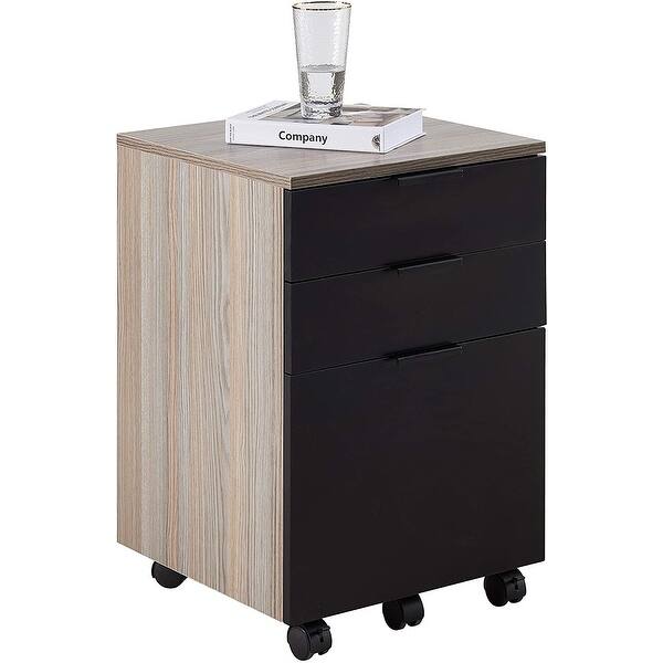 Jjs 3 Drawer Rolling Wood File Cabinet With Locking Wheels For A4 Or Letter Size Overstock 32735580 Brown Drawer