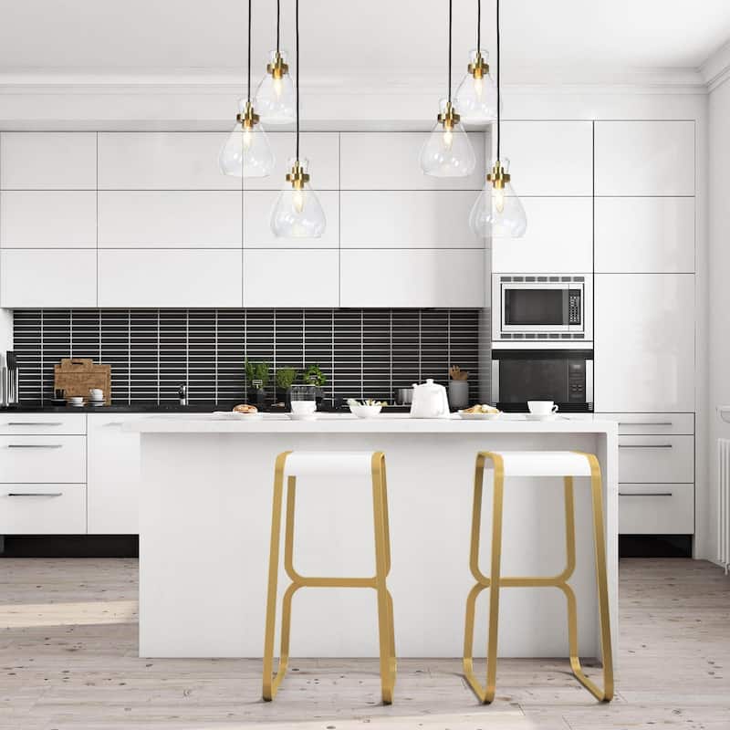Malury Modern Large Cluster Pendant Chandelier Chic 3-Light Clear Drop Glass for Kitchen Island DIY - D 16" x H 68.5"