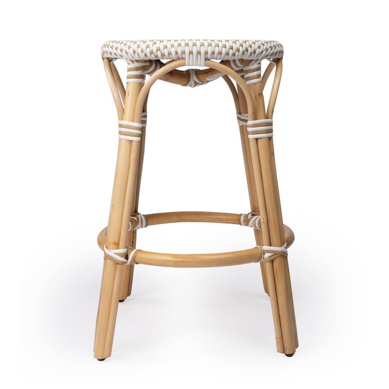 Tobias 24" Rattan Round Counter Stool