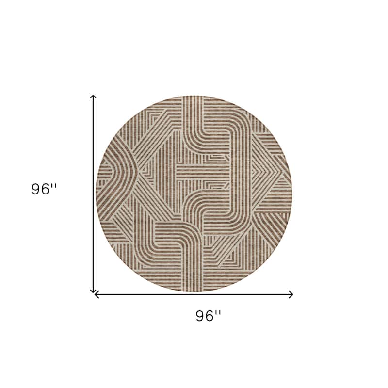 HomeRoots Abstract Transitional Rectangle Outdoor Rug