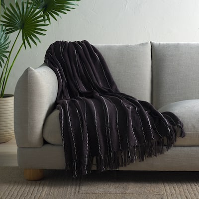 SAFAVIEH Home Sloane 50W x 70L-inch Grey/White Throw Blanket