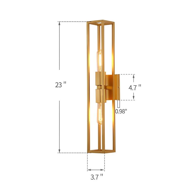 2 - Light Metal Frame A-Frame Sign Holder Wall Scone Symmetrical Geometric Vanity Light