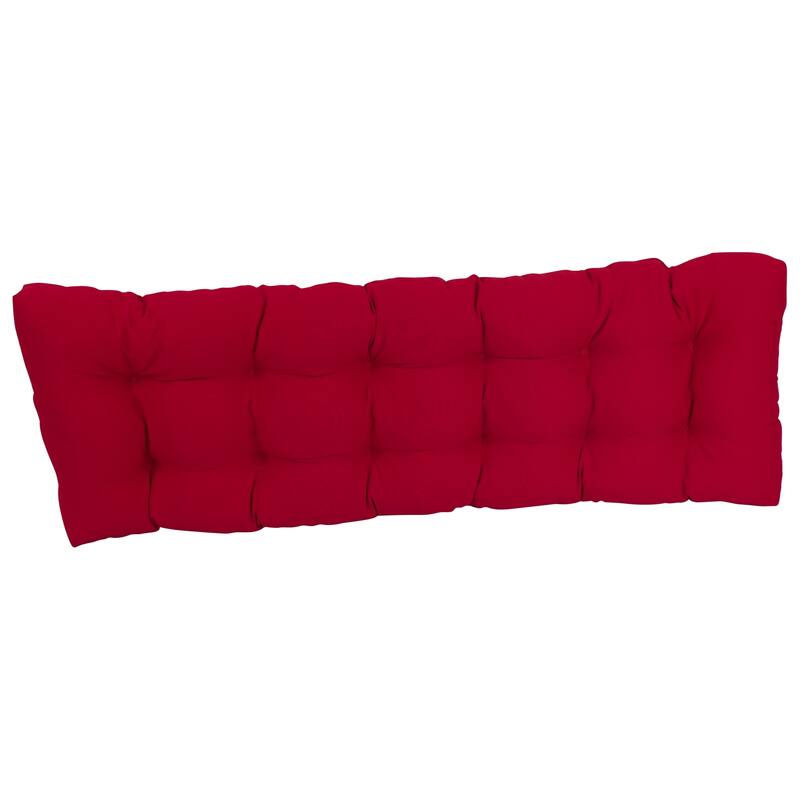 Solid Twill Tufted Indoor Bench Cushion (Multiple widths from 42 to 60 inch)