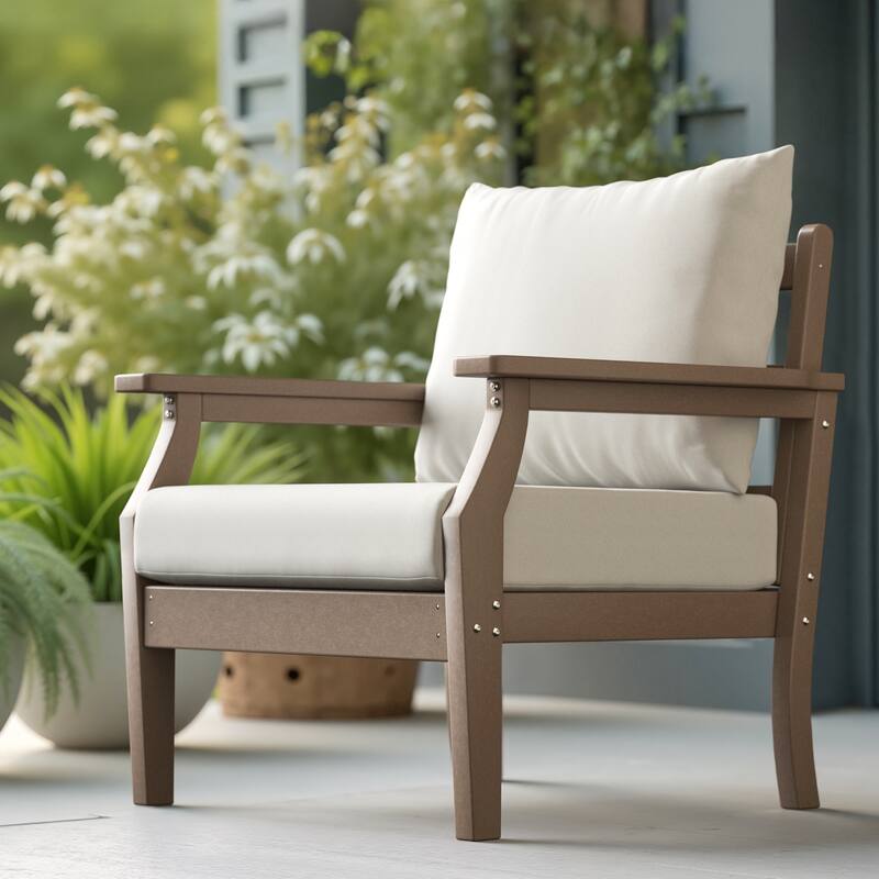 Kamas Outdoor Patio Club Chair - Tan Frame