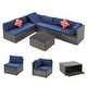 preview thumbnail 3 of 62, EROMMY 6/7 Piece Modular Outdoor Rattan Sofa Set, All-Weather Wicker Patio Furniture with Storage Table, Cushions & Pillows
