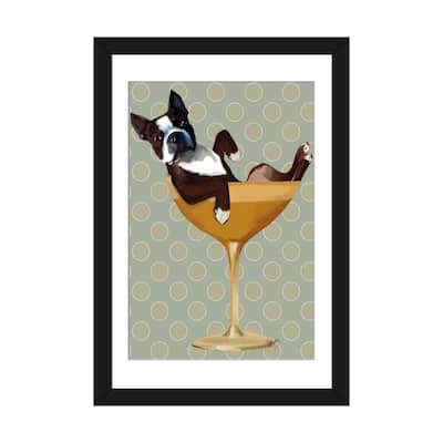 iCanvas "Boston Terrier In Cocktail Glass" by Fab Funky