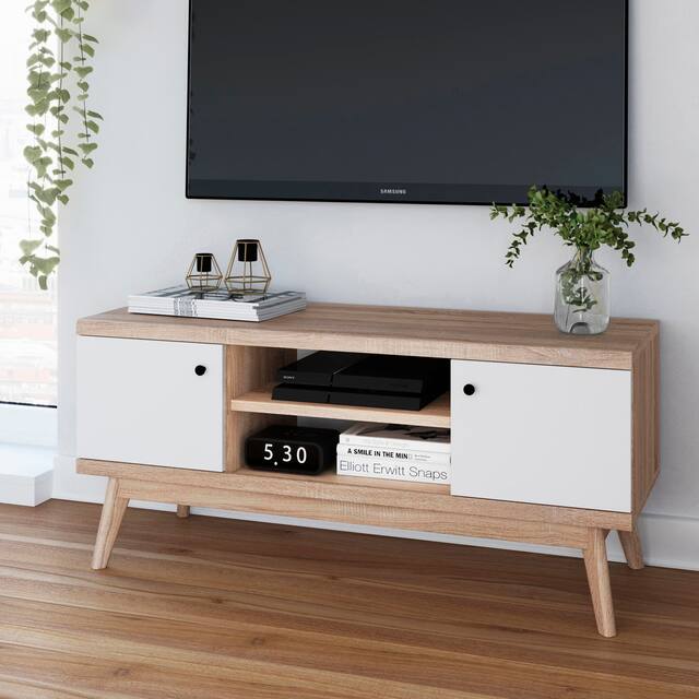 Living Skog Mid-century MDF TV Stand for Tv's up to 50 inches Beige