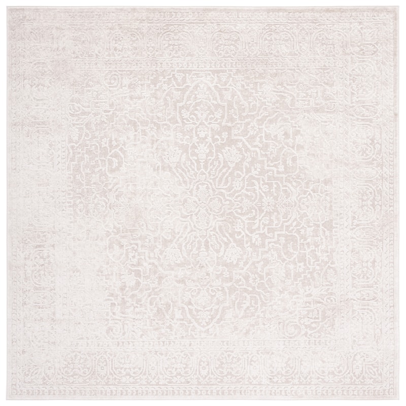 SAFAVIEH Reflection Suhad Oriental Rug - 6'7" Square - Creme/Ivory - Square