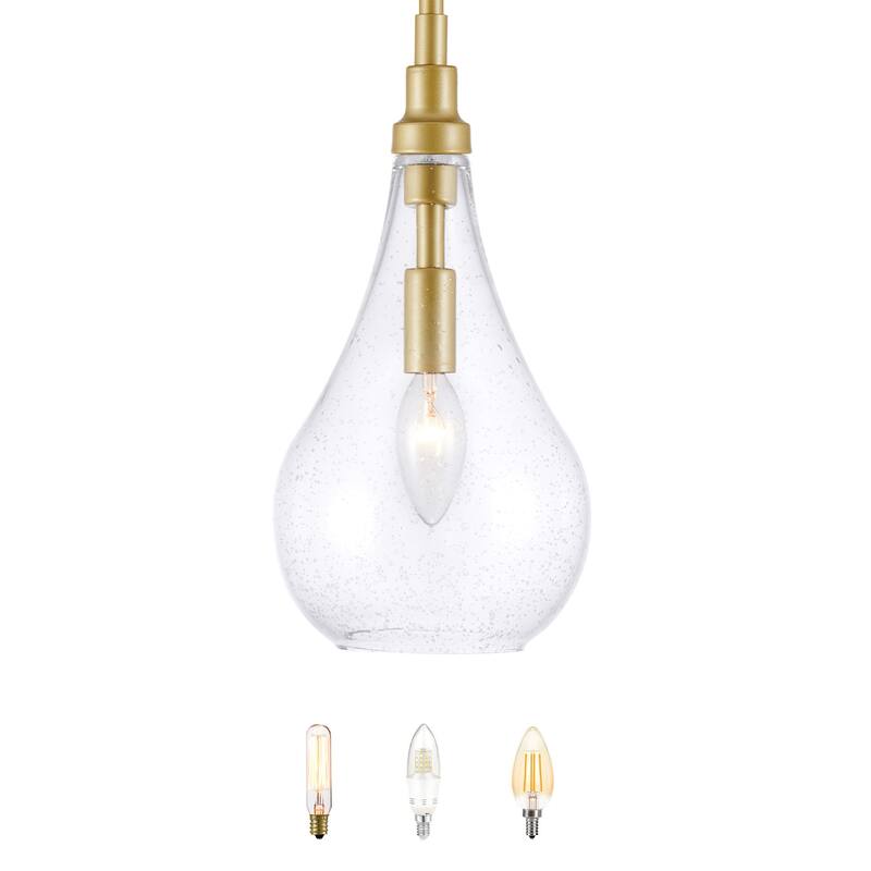 CO-Z Vintage Semi Flush Mount Ceiling Light Fixture - Gold