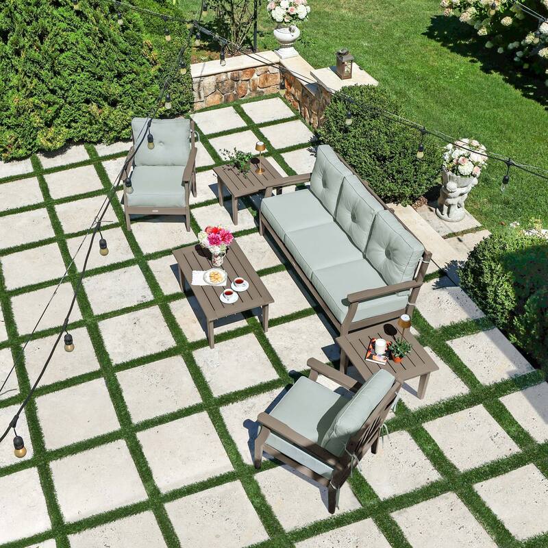 HIGHWOOD Lehigh 6-Piece Couch and Chair Deep Seating Set