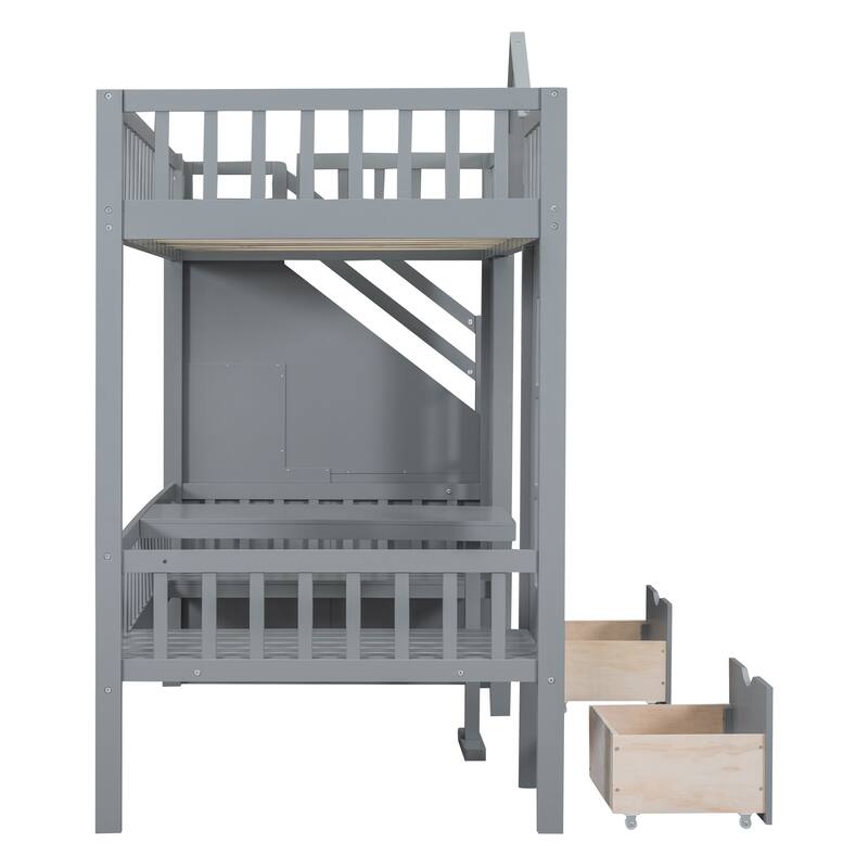 Pine Bunk Bed with Storage