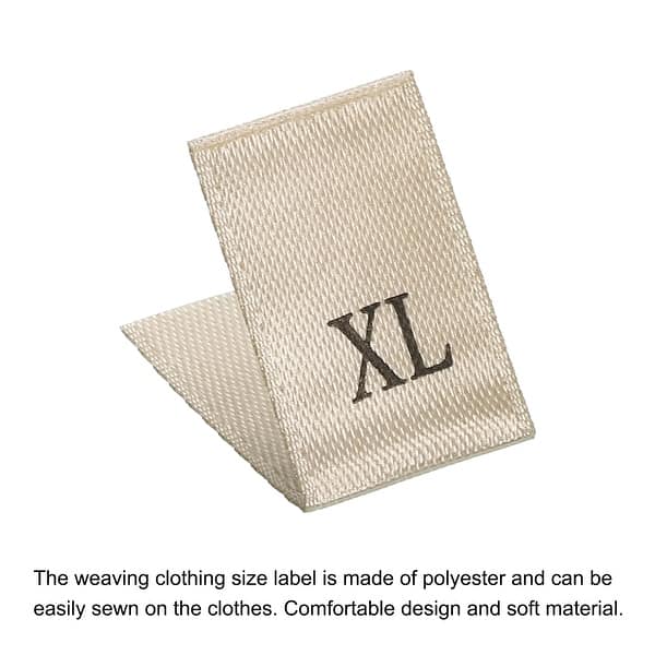 100 pcs WHITE WOVEN CLOTHING CARE LABEL SIZE TAG- 90% COTTON 10% POLYESTER